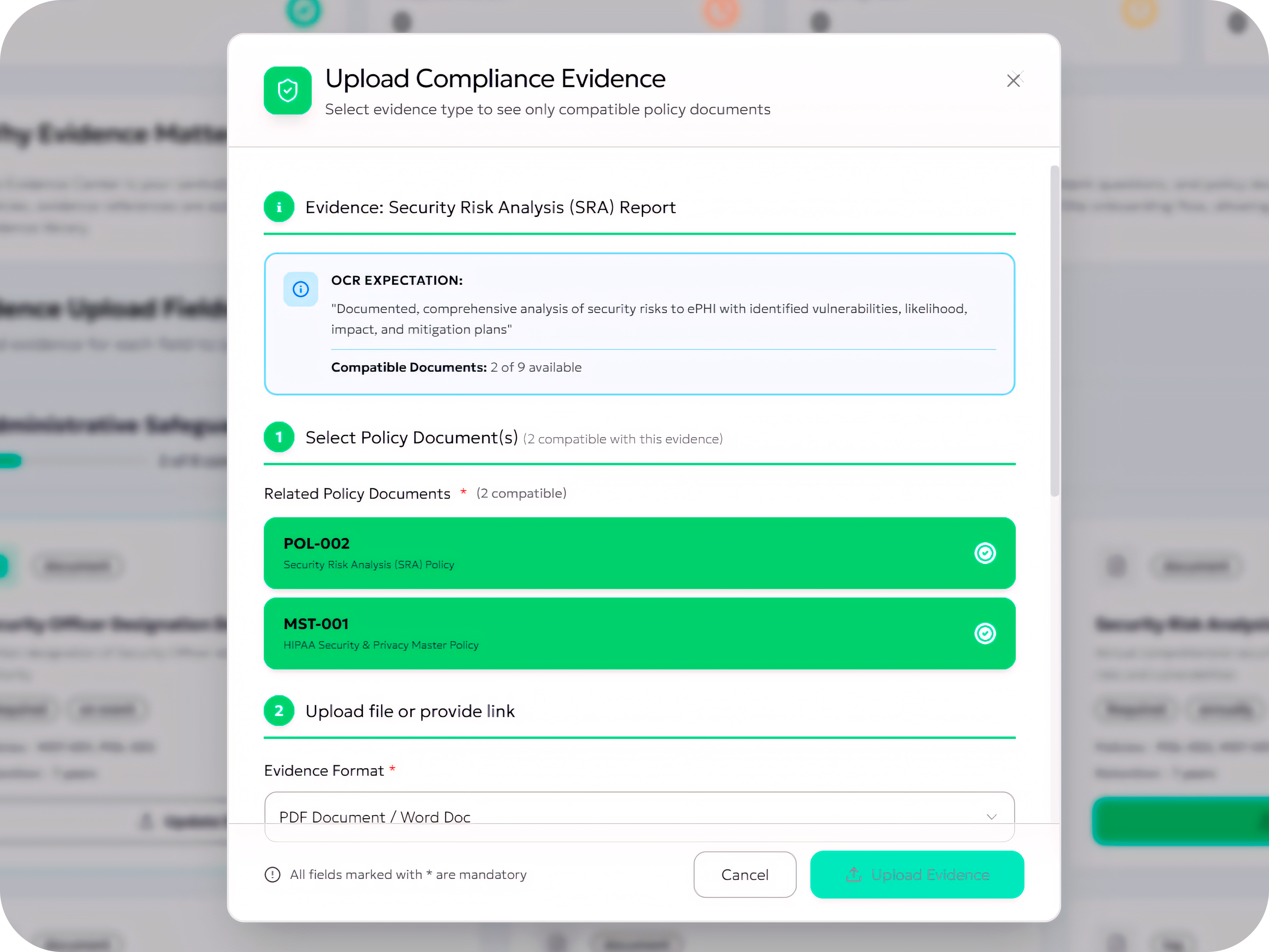 Connect Evidence to Policies